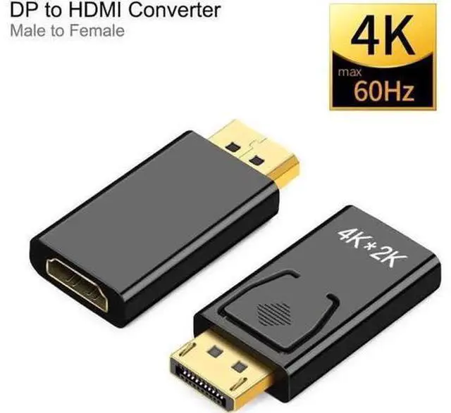 Main image of DP Male to HDMI Female Adapter HD Video Audio Converter For PC TV Projector 2 Pack