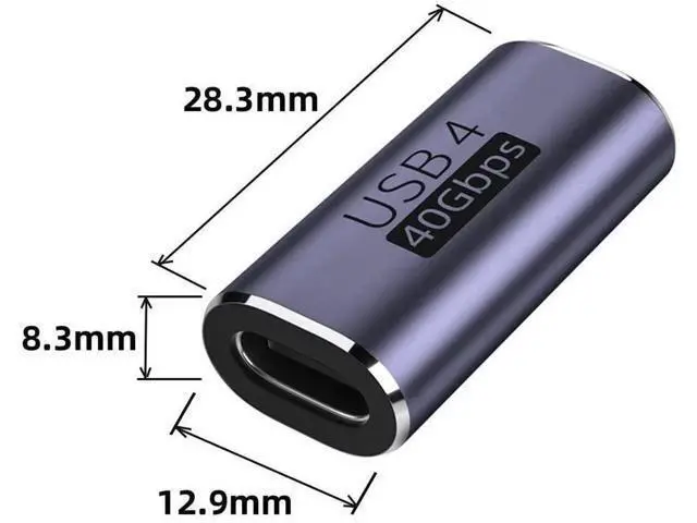 Alt view image 5 of 7 - USB4 Type-C Female to Female Coupler Extender Adapter, 40Gbps Data Transfer, 100W PD Fast Charging, 8K@60Hz Video Pass-Through, Compatible with USB4 / Thunderbolt 3/4 Devices