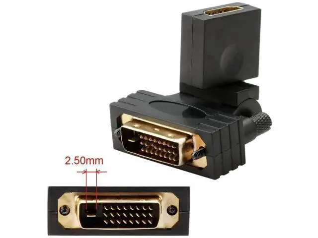 Alt view image 4 of 7 - 180°&360° Rotatable HDMI Female to DVI Male Adapter, Gold-Plated Bidirectional HDMI DVI Converter for TV Monitor Computer