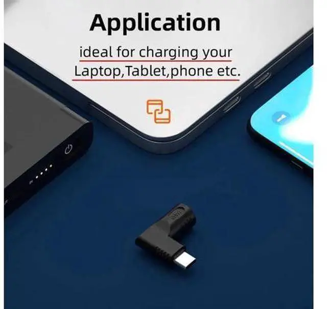 Alt view image 3 of 7 - 90 Degree Right Angle DC 4.0x1.7mm 20V Input to USB-C Output Power Adapter, 65W PD Fast Charging Converter Plug for Laptops, Phones and All USB-C Devices