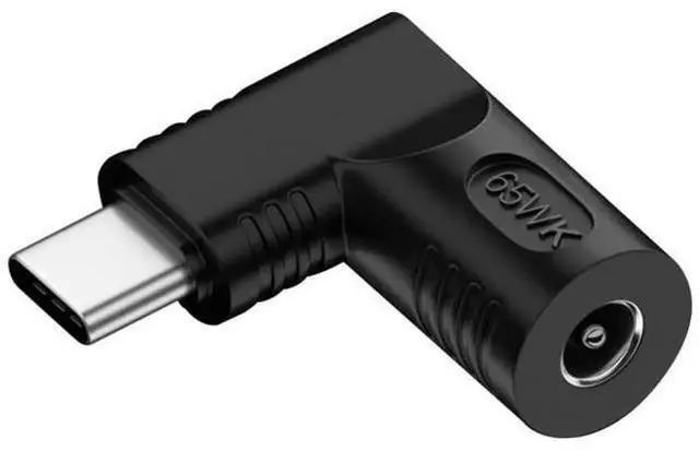 Main image of 90 Degree Right Angle DC 4.0x1.7mm 20V Input to USB-C Output Power Adapter, 65W PD Fast Charging Converter Plug for Laptops, Phones and All USB-C Devices