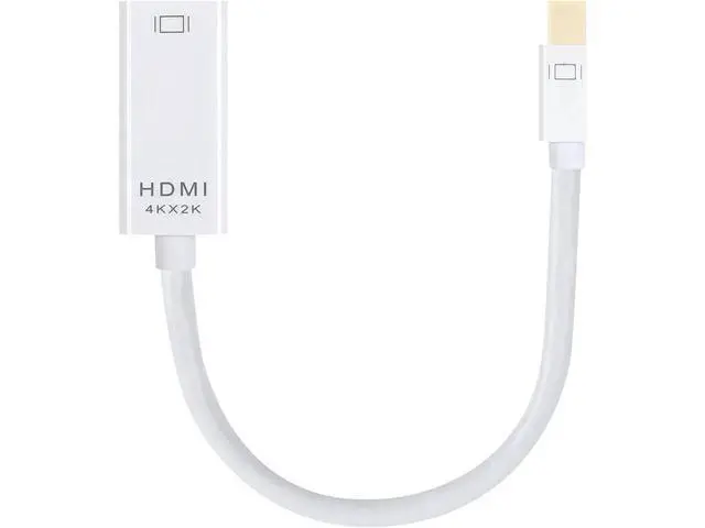 Alt view image 2 of 2 - White Passive Mini DP 1.2 to HDMI Adapter, Supports 4K 3840×2160@30Hz