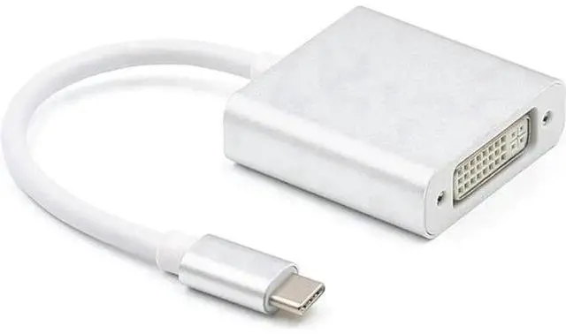 Main image of USB C to DVI-D Adapter, USB 3.1 Type-C (USB-C) to DVI 1080P@60Hz Converter, Thunderbolt 3 & DP Alt Mode Compatible, Aluminum Case for 2017 MacBook Pro, Yoga 920 Silver