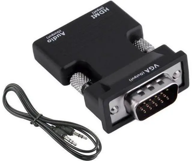 Main image of Active 1080P HDMI Female to VGA Male Converter Adapter with 3.5mm Stereo Audio Jack, Portable HDMI to VGA Dongle Compatible with Laptop, PC, PS3, Xbox, STB, Blu-ray Player, DVD & TV Stick