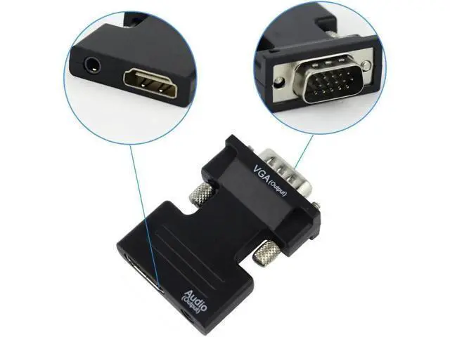 Alt view image 4 of 4 - Active 1080P HDMI Female to VGA Male Converter Adapter with 3.5mm Stereo Audio Jack, Portable HDMI to VGA Dongle Compatible with Laptop, PC, PS3, Xbox, STB, Blu-ray Player, DVD & TV Stick