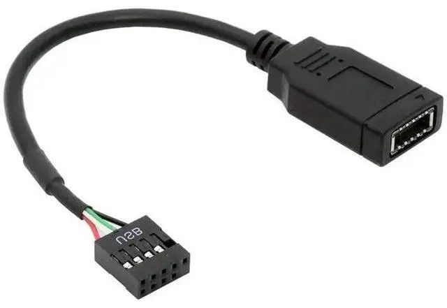 Main image of 0.15M Short USB 2.0 9Pin/10Pin Motherboard Header Male to Key-A Type-E Front Panel Socket Extension Cable, Internal Mainboard to Chassis USB-C Port Converter Cord