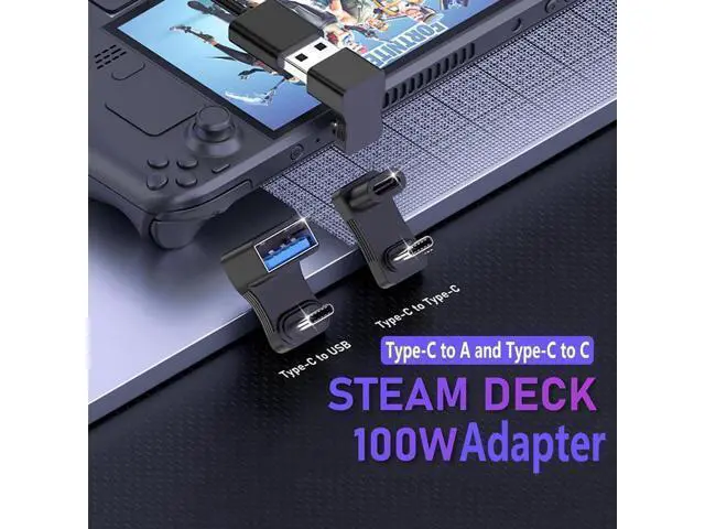 Alt view image 6 of 6 - 2 Pack 180 Degree Straight Flip USB-C Male to Female Adapter, USB 3.1 Type-C Converter Supporting 100W PD Fast Charging & 4K@60Hz Video Output, Compatible with Steam Deck, Switch, Phones, Tablets & La