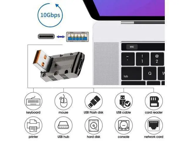 Alt view image 4 of 7 - Down 90 Degree Low Profile Mecha Cyberpunk USB 3.1 Gen2 Adapter, USB-A Male to USB-C Female Converter, 10Gbps Data Transfer & 120W PD Fast Charging Elbow Connector