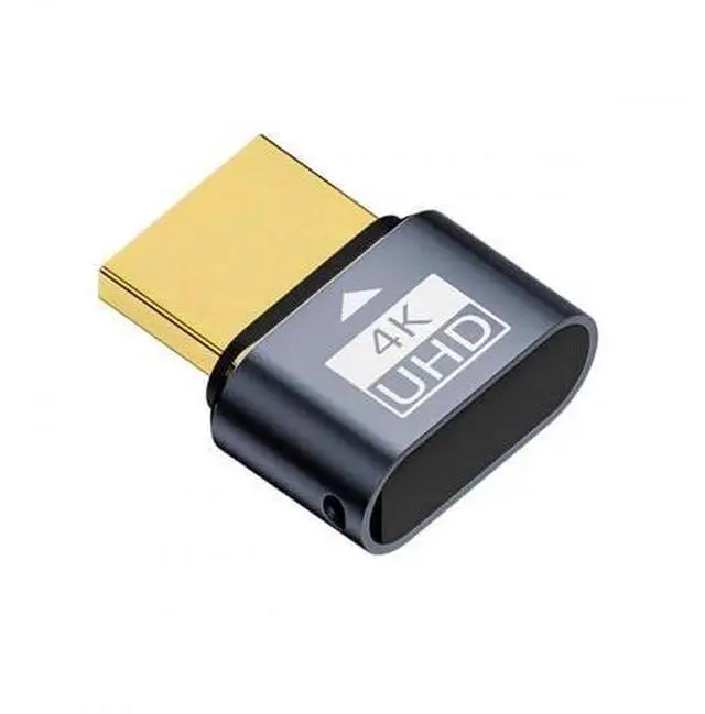 Main image of Black HDMI Dummy Plug Virtual Display Emulator, 4K@60Hz HDMI 1.4 EDID DDC Headless Ghost Display Adapter for Remote Work Mining
