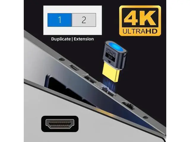Alt view image 5 of 7 - Black HDMI Dummy Plug Virtual Display Emulator, 4K@60Hz HDMI 1.4 EDID DDC Headless Ghost Display Adapter for Remote Work Mining