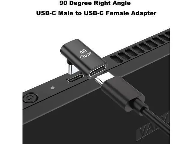 Alt view image 4 of 6 - Black 2 Pack 90 Degree Right Angle USB-C Male to Female Extension Adapter, 100W PD Fast Charging Type-C Elbow Extender for Steam Deck, ROG Ally, Switch, Laptops, Tablets & Smartphones