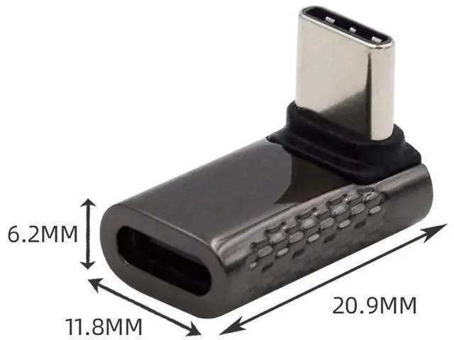 Alt view image 4 of 7 - Up/Down 90 Degree USB4 Type C Male to Female Adapter, 20Gbps Data Transfer 100W PD Charging 8K Video Output Elbow Converter Compatible with All USB4, Thunderbolt 3/4, USB-C Laptops & Handheld Game Con