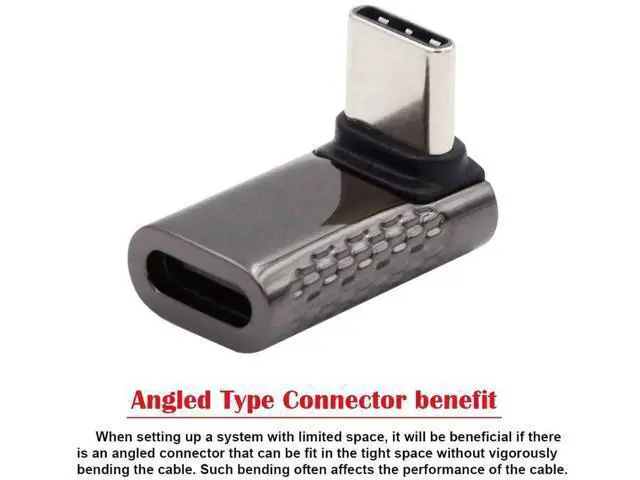 Alt view image 5 of 7 - Up/Down 90 Degree USB4 Type C Male to Female Adapter, 20Gbps Data Transfer 100W PD Charging 8K Video Output Elbow Converter Compatible with All USB4, Thunderbolt 3/4, USB-C Laptops & Handheld Game Con