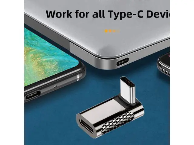 Alt view image 7 of 7 - Up/Down 90 Degree USB4 Type C Male to Female Adapter, 20Gbps Data Transfer 100W PD Charging 8K Video Output Elbow Converter Compatible with All USB4, Thunderbolt 3/4, USB-C Laptops & Handheld Game Con