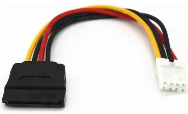 Main image of 18AWG 4Pin FDD Floppy Female to 15Pin SATA Female Power Adapter Cable, FDD to SATA Power Converter Cord for ITX Small Form Factor PC