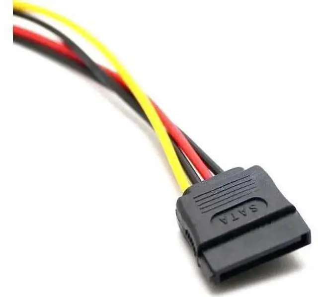 Alt view image 2 of 5 - 18AWG 4Pin FDD Floppy Female to 15Pin SATA Female Power Adapter Cable, FDD to SATA Power Converter Cord for ITX Small Form Factor PC