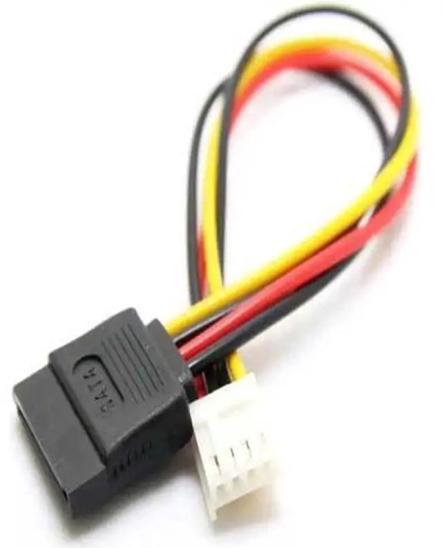 Alt view image 4 of 5 - 18AWG 4Pin FDD Floppy Female to 15Pin SATA Female Power Adapter Cable, FDD to SATA Power Converter Cord for ITX Small Form Factor PC