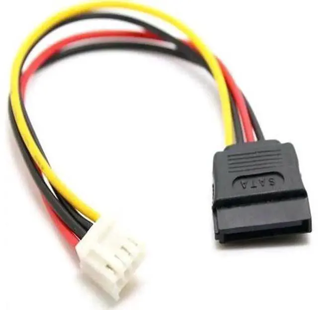 Alt view image 5 of 5 - 18AWG 4Pin FDD Floppy Female to 15Pin SATA Female Power Adapter Cable, FDD to SATA Power Converter Cord for ITX Small Form Factor PC