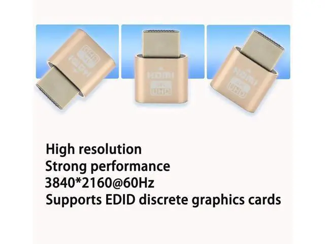 Alt view image 2 of 7 - 3PCS 4K HDMI Dummy Plug EDID Emulator, Headless Virtual Display Adapter Supports 4K@60Hz & 1440P for Windows Mac Linux