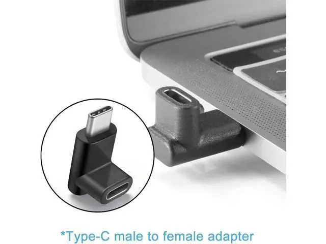 Alt view image 2 of 6 - 2 Pack 90 Degree USB C Adapter, Guamar USB 3.1 Type C Male to Female Angled Connector, Right/Left/Up/Down Elbow Extender for MacBook Pro/Air, Laptop, Tablet, Android Phone