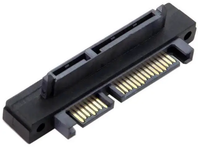 Main image of 90 Degree Up Angled SATA 22Pin Male to Female Gender Changer Adapter for 2.5/3.5 Inch HDD & SSD