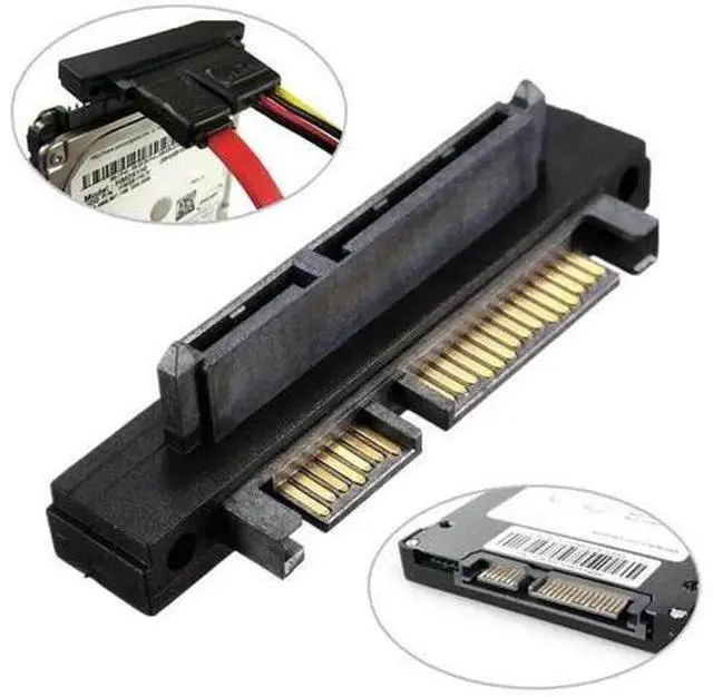 Alt view image 3 of 7 - 90 Degree Up Angled SATA 22Pin 7+15 Male to Female Extension Adapter