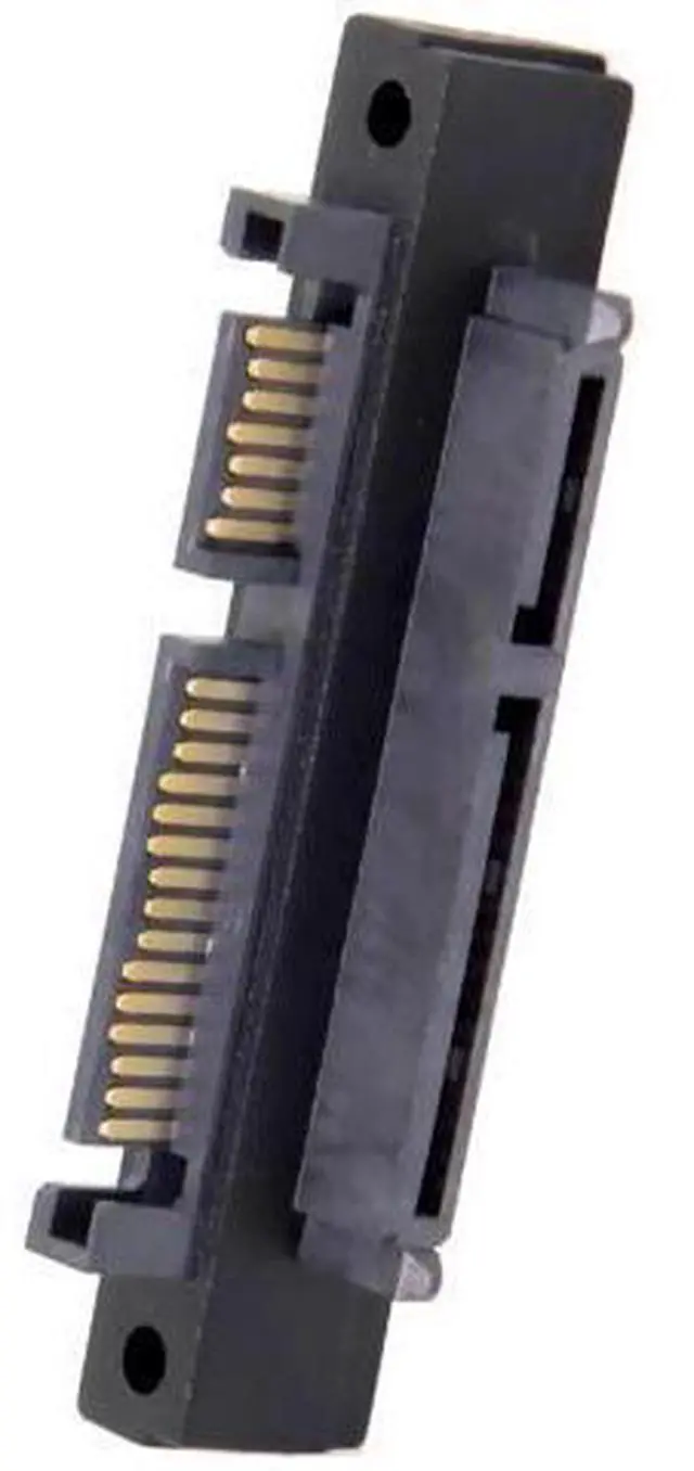 Alt view image 5 of 7 - 90 Degree Up Angled SATA 22Pin 7+15 Male to Female Extension Adapter