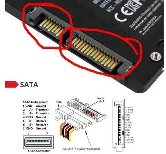 Alt view image 6 of 7 - 90 Degree Up Angled SATA 22Pin 7+15 Male to Female Extension Adapter