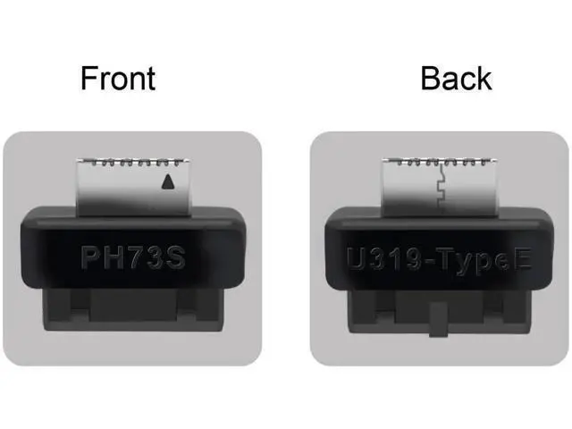 Alt view image 2 of 7 - Overmold USB 3.1 Key-A Type-E Front Panel Socket to USB 3.0 20Pin Motherboard Header Male Extension Adapter, Internal Type-E Converter for PC Chassis Front USB-C Port Expansion