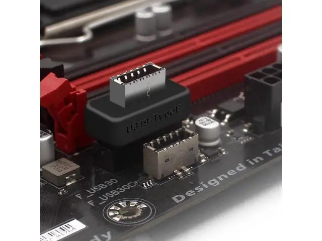 Alt view image 6 of 7 - Overmold USB 3.1 Key-A Type-E Front Panel Socket to USB 3.0 20Pin Motherboard Header Male Extension Adapter, Internal Type-E Converter for PC Chassis Front USB-C Port Expansion