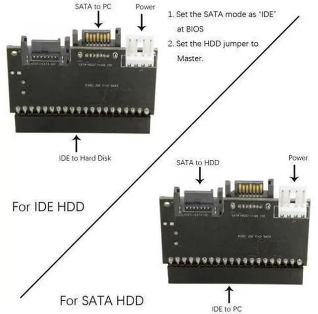 Alt view image 6 of 7 - Reversible IDE PATA 100/133 to Dual SATA 7Pin Converter for HDD