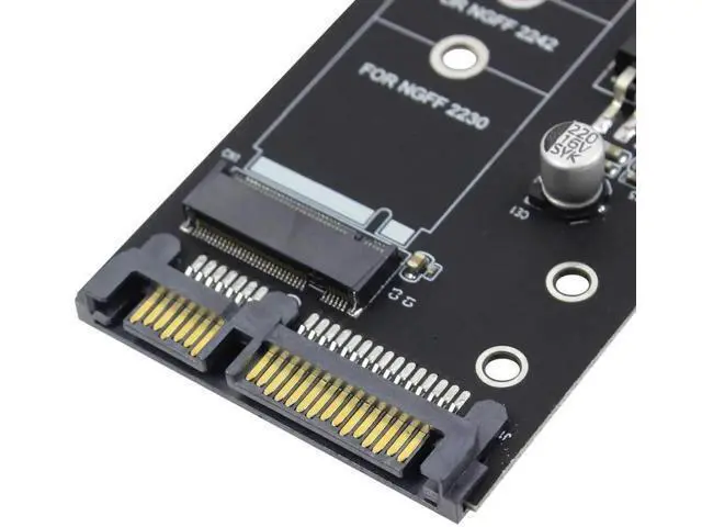 Alt view image 4 of 7 - B Key M.2 NGFF to SATA III Adapter Card, SATA3 7+5Pin M.2 SSD Converter Supports 30/42/60/80mm M.2 Drives, Black