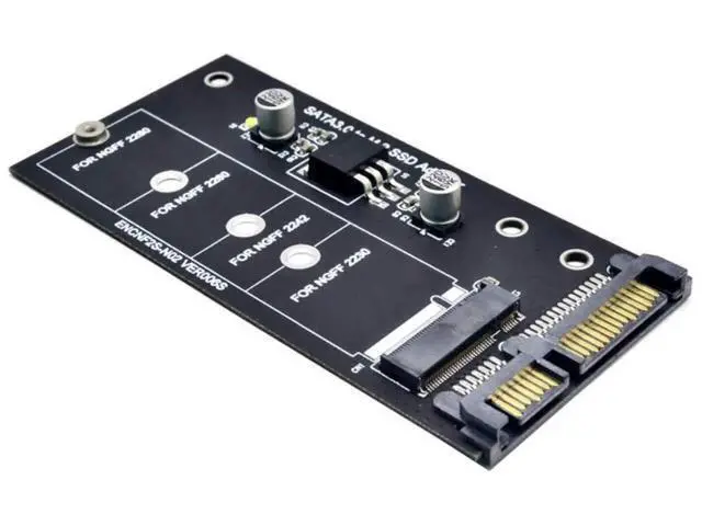 Alt view image 3 of 7 - B Key M.2 NGFF to SATA III Adapter Card, SATA3 7+5Pin M.2 SSD Converter Supports 30/42/60/80mm M.2 Drives, Black