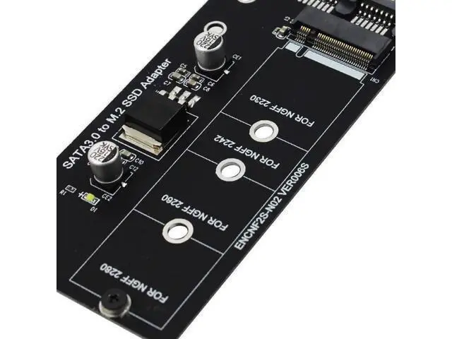 Alt view image 2 of 7 - B Key M.2 NGFF to SATA III Adapter Card, SATA3 7+5Pin M.2 SSD Converter Supports 30/42/60/80mm M.2 Drives, Black