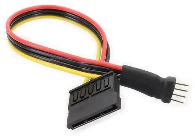 Main image of FDD Small 4Pin Male to 15Pin SATA Female Power Cable, 18AWG Floppy Drive Power Adapter Cord