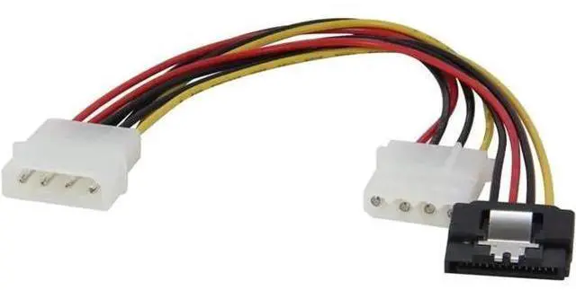 Alt view image 2 of 2 - 8 Inch Molex 4-Pin to SATA 15-Pin Locking Power Adapter Cable, Male to Female Converter Cord for PC Peripherals