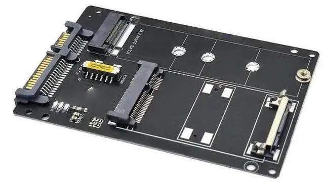 Alt view image 2 of 3 - 2-in-1 M.2 B Key & mSATA to SATA 3.0 Adapter, 2.5 Inch Form Factor NGFF SATA SSD Converter Riser Board