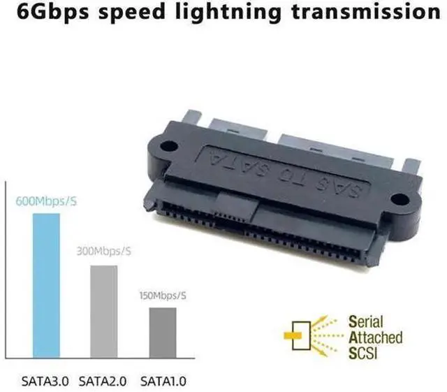 Alt view image 2 of 7 - SFF-8482 29Pin SAS to SATA 22Pin Adapter, SAS HDD to Mainboard SATA Port Converter