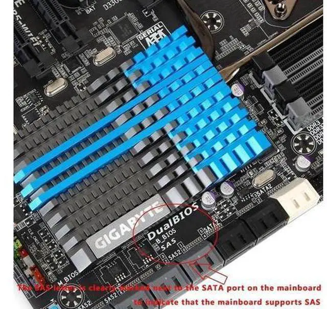 Alt view image 3 of 7 - SFF-8482 29Pin SAS to SATA 22Pin Adapter, SAS HDD to Mainboard SATA Port Converter