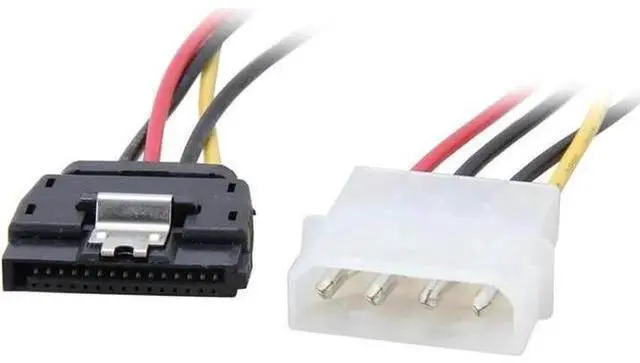 Alt view image 2 of 2 - 8 Inch Molex 4-Pin LP4 Male to Locking SATA 15-Pin Power Adapter Cable, 12V/5V for HDD, SSD and CD-ROM