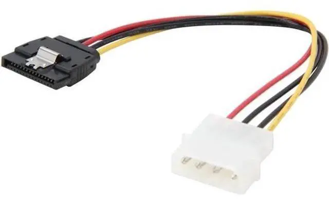 Main image of 8 Inch Molex 4-Pin LP4 Male to Locking SATA 15-Pin Power Adapter Cable, 12V/5V for HDD, SSD and CD-ROM