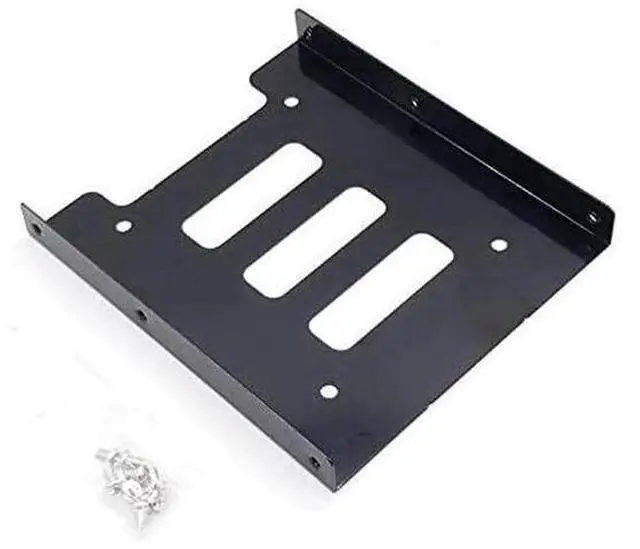 Alt view image 2 of 6 - 2.5" to 3.5" Metal HDD Mounting Bracket with IDE 4P to SATA 15P & SATA 3.0 Cables, Black Hard Drive Adapter for Desktop & Server SSD/HDD