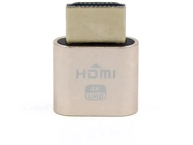 Alt view image 2 of 7 - Gold HDMI Dummy Plug VGA Virtual Display Emulator, EDID DDC Headless Ghost Display Adapter 1920x1080@60Hz