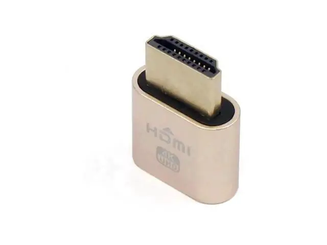 Alt view image 3 of 7 - Gold HDMI Dummy Plug VGA Virtual Display Emulator, EDID DDC Headless Ghost Display Adapter 1920x1080@60Hz