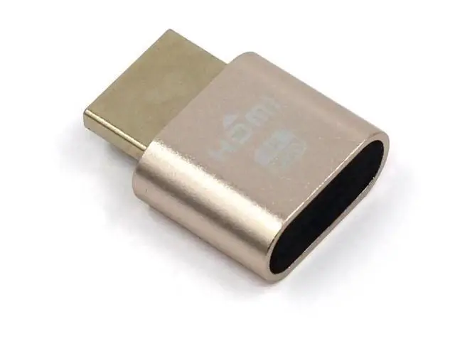 Alt view image 4 of 7 - Gold HDMI Dummy Plug VGA Virtual Display Emulator, EDID DDC Headless Ghost Display Adapter 1920x1080@60Hz