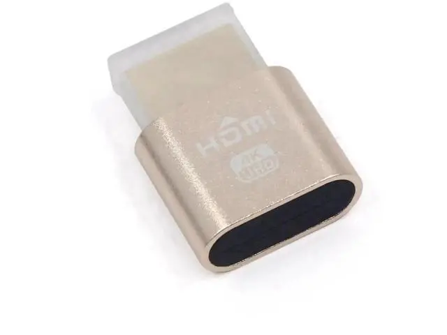 Alt view image 5 of 7 - Gold HDMI Dummy Plug VGA Virtual Display Emulator, EDID DDC Headless Ghost Display Adapter 1920x1080@60Hz