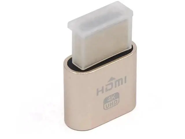 Alt view image 7 of 7 - Gold HDMI Dummy Plug VGA Virtual Display Emulator, EDID DDC Headless Ghost Display Adapter 1920x1080@60Hz