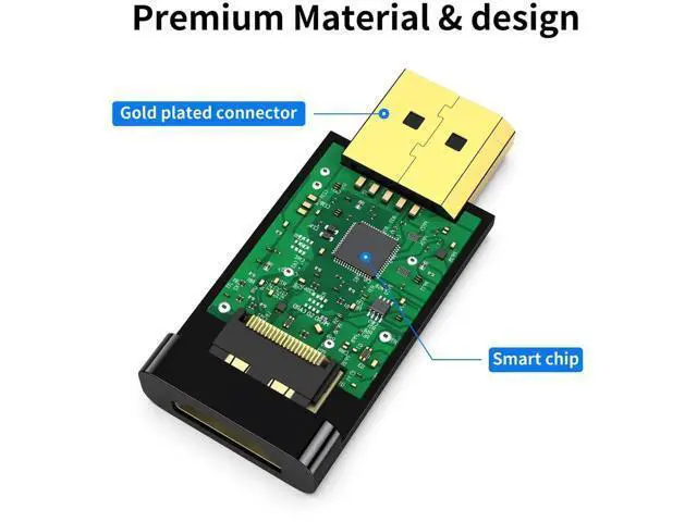 Alt view image 4 of 6 - 2-Pack Passive DisplayPort to HDMI Adapter, Uni-Directional DP Male to HDMI Female Converter, 24K Gold-Plated Supports 4K, for PC Desktop, GPU, HDTV, Projector