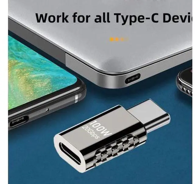 Alt view image 7 of 7 - 20Gbps USB4 Type C Male to Female Straight Adapter, 100W PD Charging, 8K@60Hz Video & High-Speed Data Transfer Extender Connector, Compatible with MacBook, iPad, iPhone 15, Samsung, Dell, Lenovo, Stea
