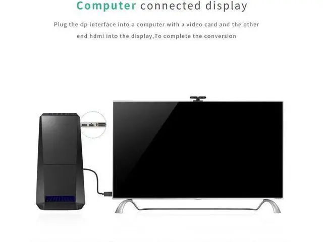 Alt view image 6 of 7 - Gold-Plated DP Male to HDMI Female Adapter Support 4K Video For Monitor TV Projector 1 Pack